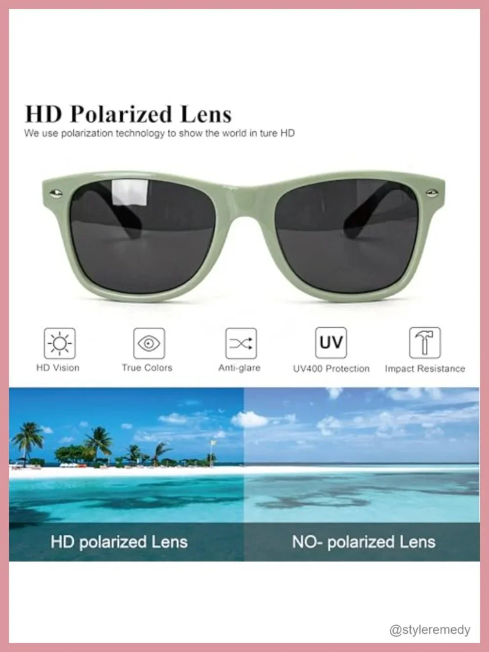 Polarized Sunglasses Retro Square UV Protection for Driving Traveling